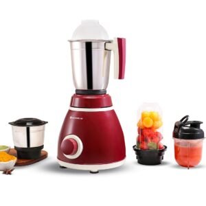 Wonderchef Acura Plus 500 W Mixer Grinder | 4 Jars | Stainless Steel and Transparent PC Jars | Powerful Blending, Mixing, Grinding | 3-Speed, Pulse Function | Anti-Skid Feet | 5 Year Warranty on Motor