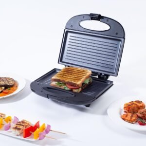 Wonderchef Prato Plus Griller Auto Temp Control, LED indicator | 800 W | Non-stick Coated Plates | Oil Free Toasting| Easy to Clean | 1 Year Warranty