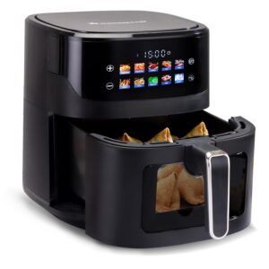 Wonderchef Evita Digital Air Fryer, 1600W, 6.5 L, Rapid Hot Air Technology, 10 Pre-set Menus, Non-stick Basket, In-built Memory, Customised Time & Temperature Control, Fry, Bake, Grill, 2-Yr Warranty